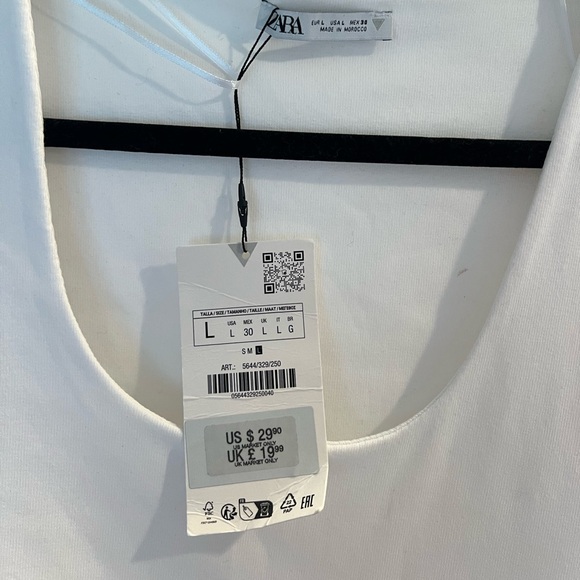 Zara Combined Peplum T-Shirt White, Large, NWT - Picture 11 of 11